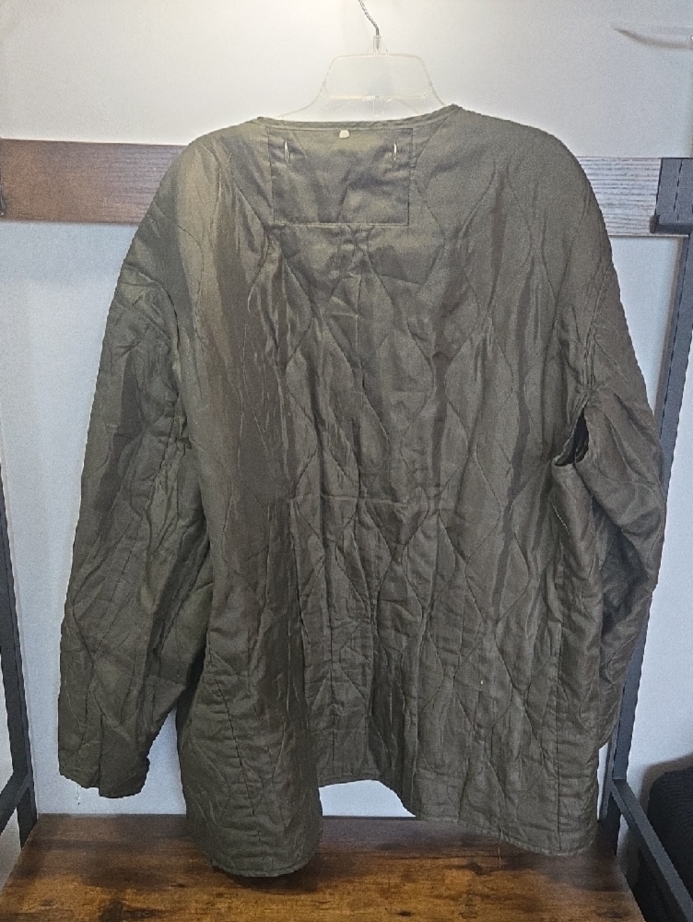 Authentic Army OD Green Extreme Cold Weather Parka Liner Jacket Quilted Olive - Picture 4 of 4